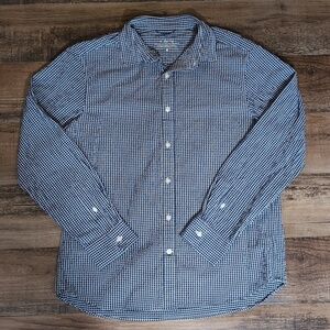 Vineyard Vines On The Go Performance Long Sleeve Seersucker Plaid Blue Size Med